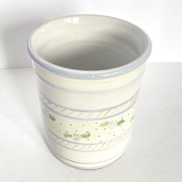 Vintage Sarospatak Red Ware Pottery Kitchen Tool Container Hand Painted Hungary - Picture 3 of 9